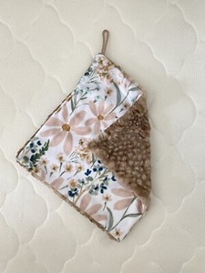 pink floral girls soft pacifier lovey reversible pacifier blanket pacifier clip