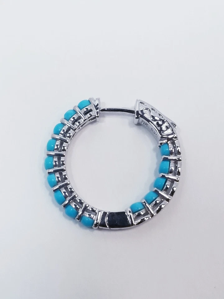 Pendientes JTV Bella Durmiente Turquesa Rodio Sobre Plata de Ley -FCH218 Foto 2 de 4