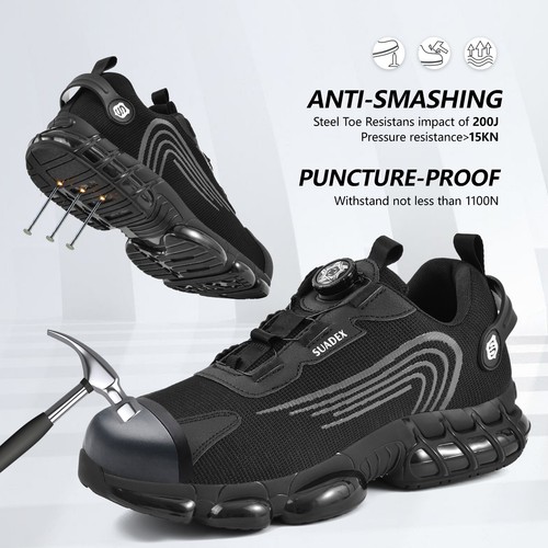 Mens Womens Safety Trainers Steel Toe Cap Work Boots Lightweight Hiking Shoes - Picture 5 of 22