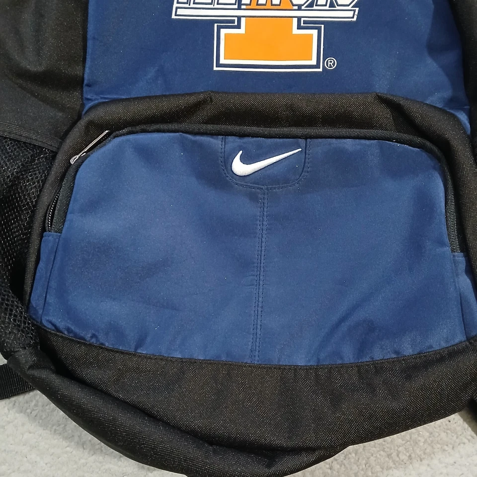 Mochila de viaje vintage Illinois Fighting Illini azul negro Nike Team Y2K Foto 3 de 4