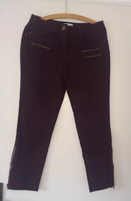 Aniston 7/8 Hose,Jeans, bordeaux dunkelrot, Gr. 18(36 Kurzgr.), NEU