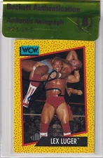 Lex Luger Signed 1991 Impel WCW Rookie Card #19 BAS COA RC WWE NWA JCP Autograph
