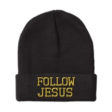 Beanies for Men Letters Follow Jesus Embroidery Winter Hats Women Skull Cap