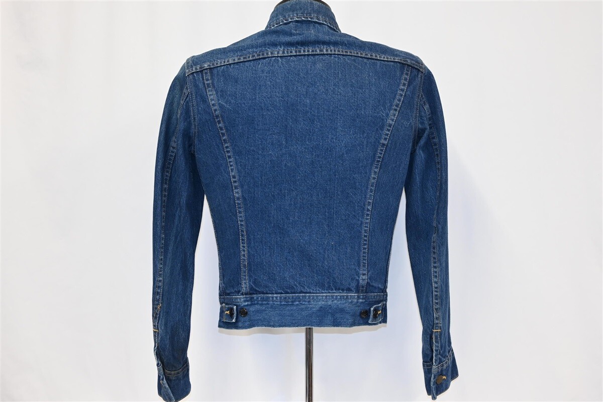 vintage 80s LEE DENIM RIDER ZIG ZAG STITCH BUTTON UP BLUE JEAN