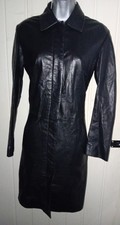 Black Soft Genuine Leather Dress/coat