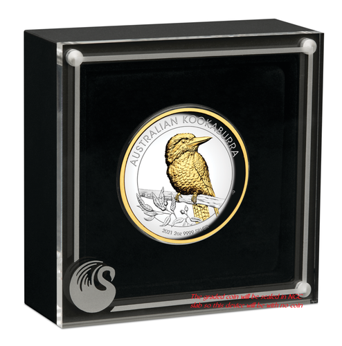 2021 Australia GILT HIGH RELIEF 2oz Silver Kookaburra $2 Coin NGC PF70 FR BlueLB - Picture 3 of 5
