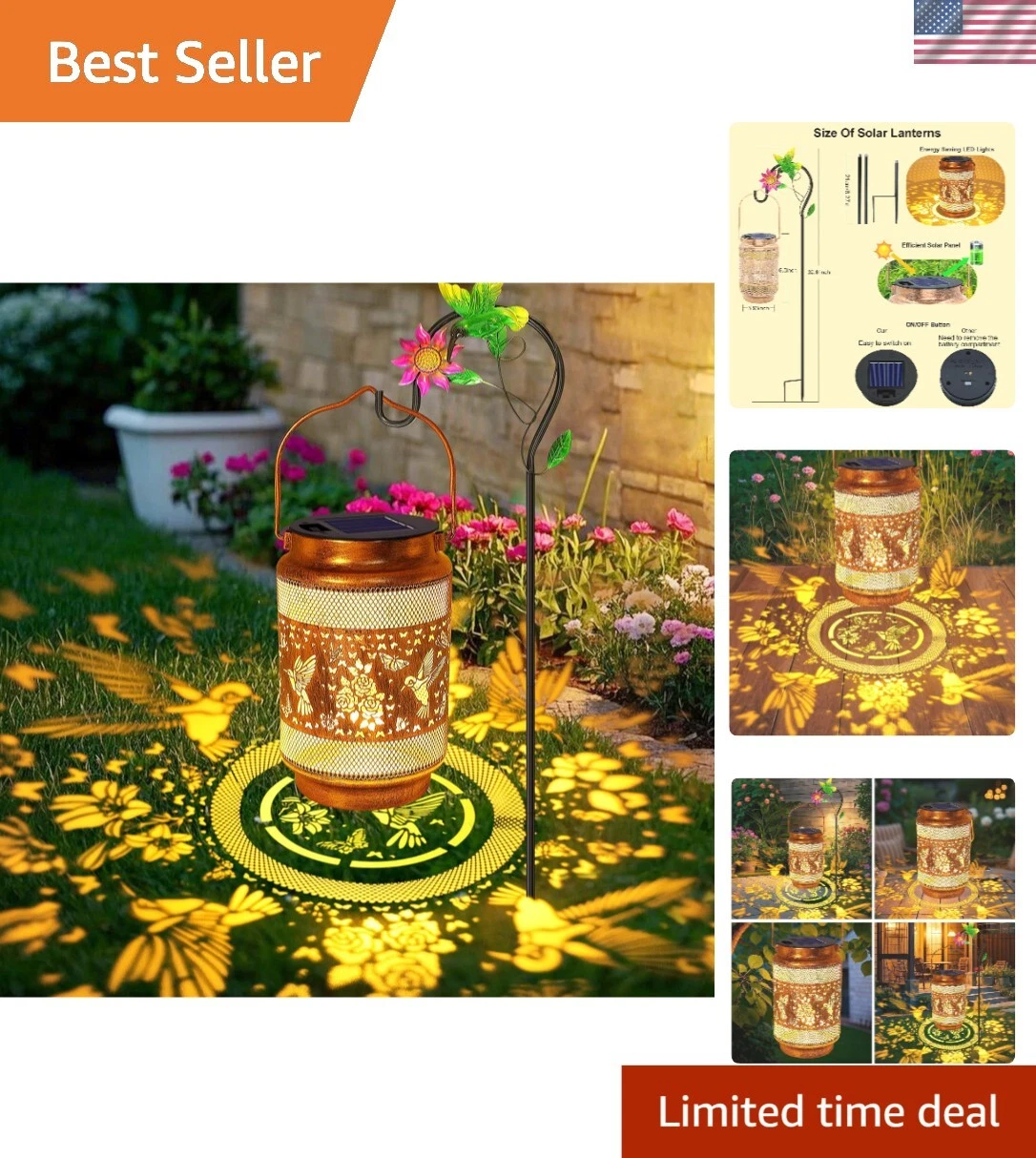 Decorative Solar Lanterns Outdoor - Waterproof Hanging Lights for Patios & Yards