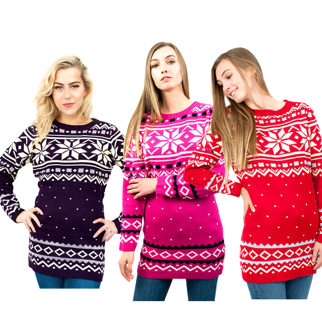Women Christmas Jumper Knitted Fairisle 
