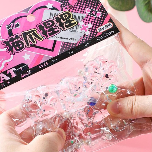 6pcs Transparent TPR Cute Cat Paw Squishy Stress Relief Soft Squeeze Toy AT - Picture 5 of 5