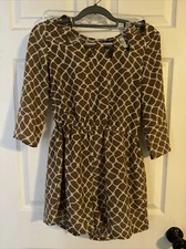 Women’s Alice Moon Romper  Brown And White Small Zipper Detail 