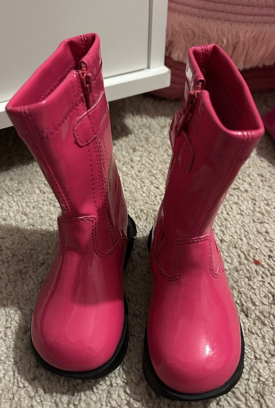 Childrens Place Pink Unicorn boots Size 4 Girls Toddler