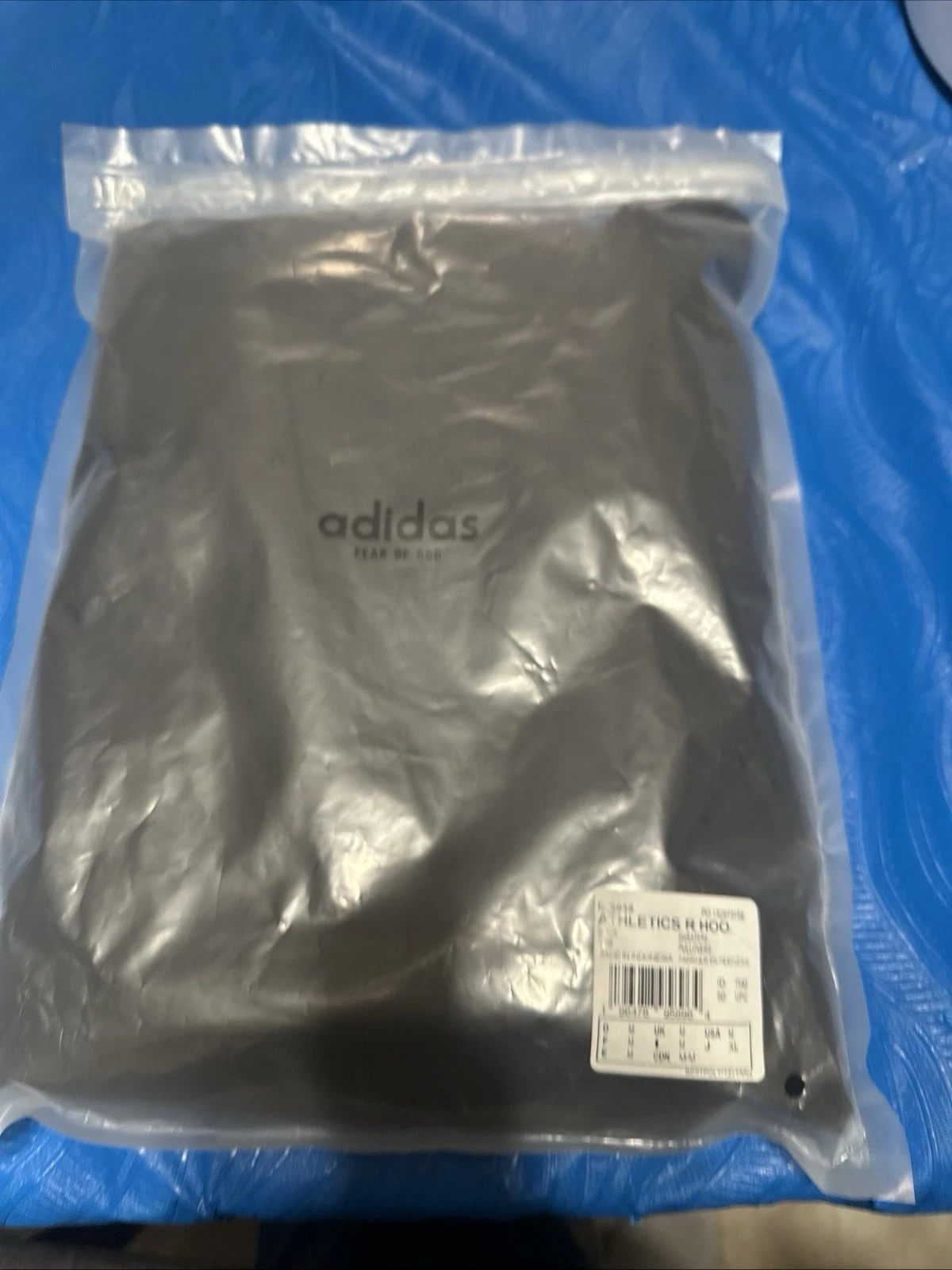 Felpa con cappuccio Adidas x Fear of God Athletics tessuto elasticizzato running nera taglia US