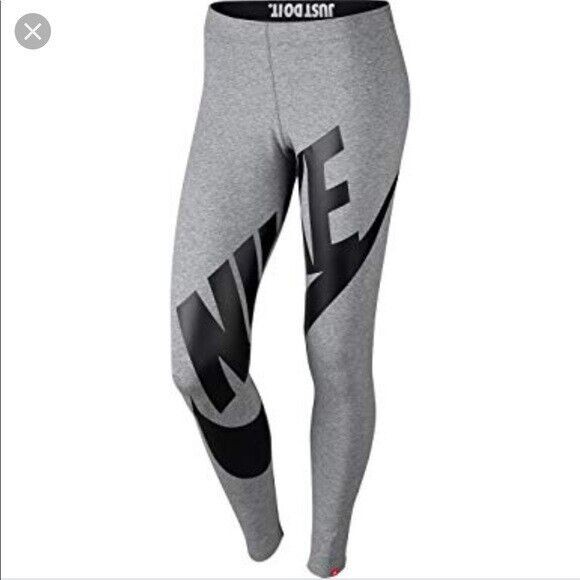Nike Women's size XL Gray LEG-A-SEE Exploded Spell Out Logo Leggings thumbnail 3