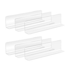 BESPORTBLE 6pcs Transparent Plastic Shelf Dividers, L Shaped Clear Acrylic Bl...