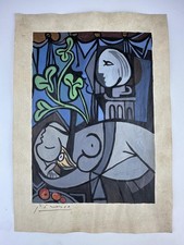 Pablo Picasso COA dipinto arte disegno originale carta vintage firmato