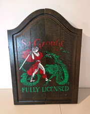 Vintage 70s St. George Fully Licensed Dart Board Cabinet Double Sided Board