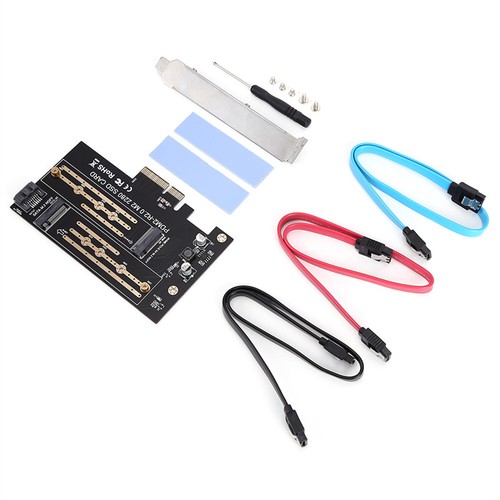 PCIE To M.2NVME/NGFF High Speed Dual Disk Adapter Desktop SSD Expansion Card - Afbeelding 4 van 6