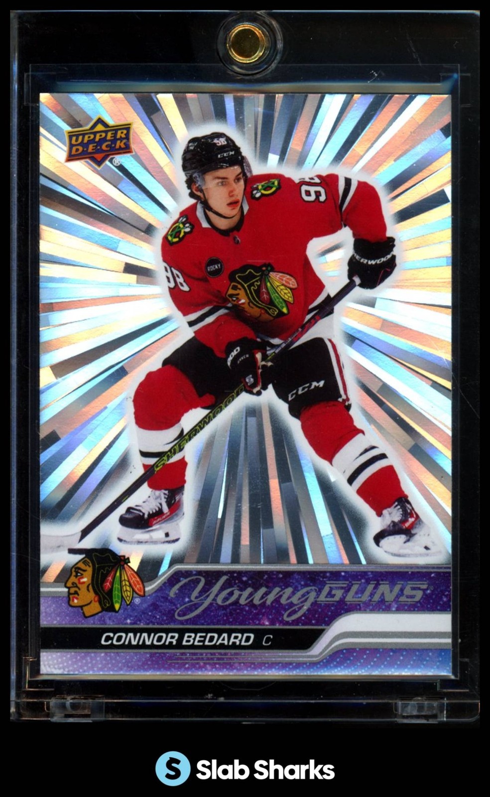 2023 UPPER DECK #451 CONNOR BEDARD OUTBURST SILVER YOUNG GUNS RC ROOKIE