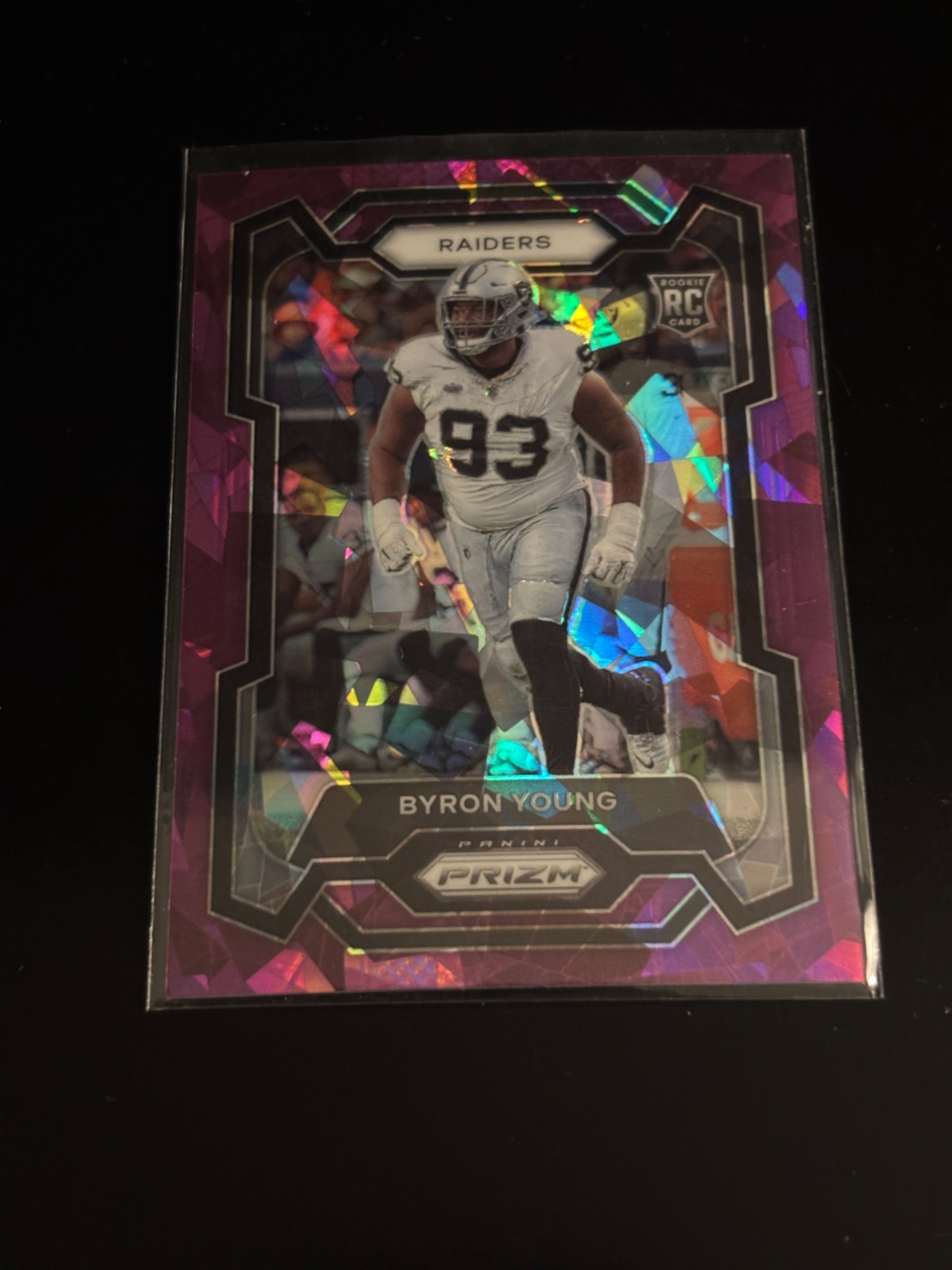 Byron Young 2023 Panini Prizm Purple Ice Prizm /225  RC Raiders 355