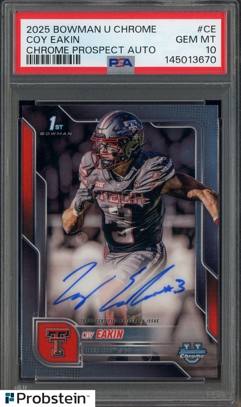 2025 Bowman U Chrome Prospect Coy Eakin RC Rookie AUTO PSA 10 GEM MINT