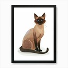 Burmese Cat Clipart Illustration 2 Framed Wall Art Poster Canvas Print Picture