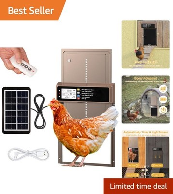 Automatic Chicken Coop Door Solar Powered with Timer & Light Sensor | Automat...