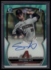 2023 Bowman Draft #CDA-GH Grayson Hitt Chrome Prospect Autograph Aqua Lava #/199