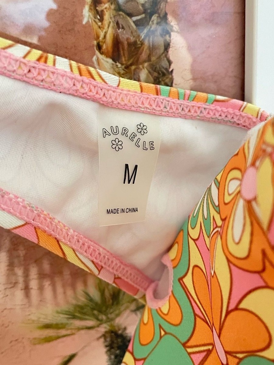 Aurelle Beth Retro Floral Underwire Ruffle Bikini Top Only* Medium View 5