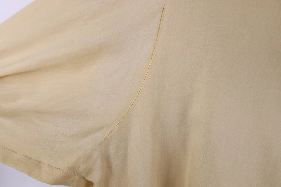 Camisa de Colección Años 60 Streetwear Para Hombres Talla 16 34 Cuello Desteñido Botón Amarilla EE. UU. Foto 4 de 4