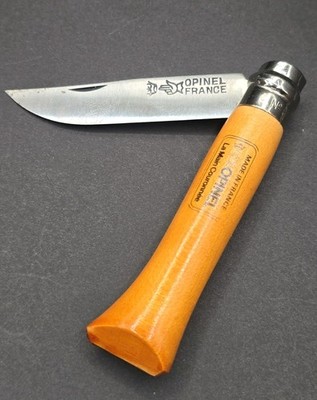 Vintage Opinel No 6 Carbon Steel Folding Pocket Knife France Virobloc Wood