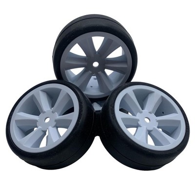 Gravity RC G-SPEC Type C Rubber TC Touring Gold Tires Glued Edge White Wheels 4
