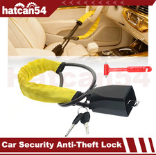 Yellow Seat Belt Lock Steering Wheel Lock Car Security Anti-Theft Device 3 Keys