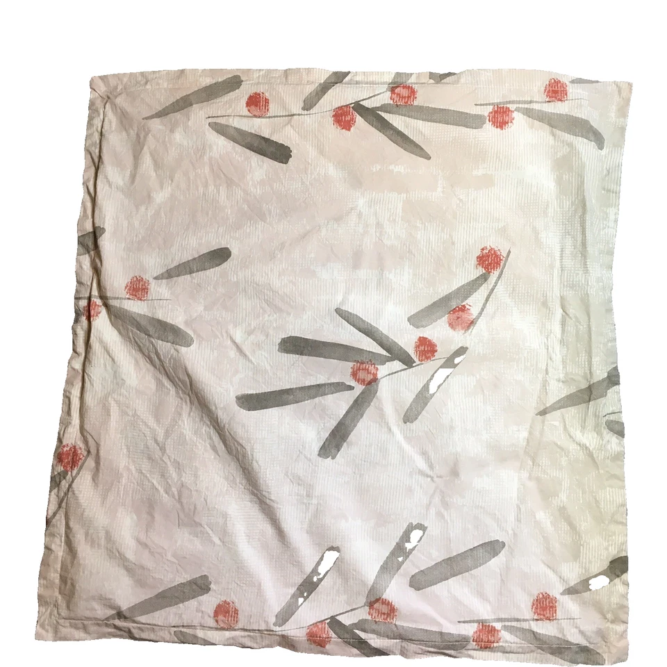 Crate & Barrel Osaka Duvet Cover Set Full Queen Size Cotton Floral Euro Shams - Image 2 of 4