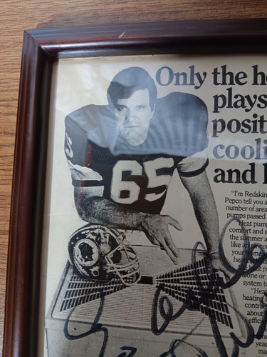 Dave Butz Washington Redskins Signed Autograph Air Conditioner Football Ad Rare - Picture 1 of 3