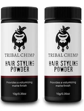 Tribal Chimp Hair Styling Powder Volumizing Matte Finish 0.35 oz 10g (2 Pack)