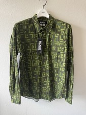 NWT 2014 CDG BLACK Green Pattern Button Up Shirt