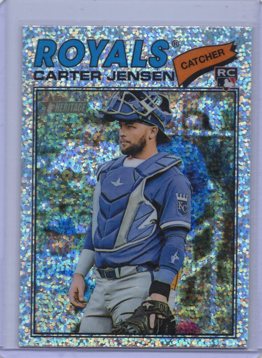 2026 Topps Heritage - Carter Jensen #199 (RC) Silver Sparkle Chrome Royals