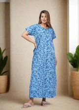 Long Nightgowns For Women Printed Indian Cotton Indian Style Nighty Maxi Nightie