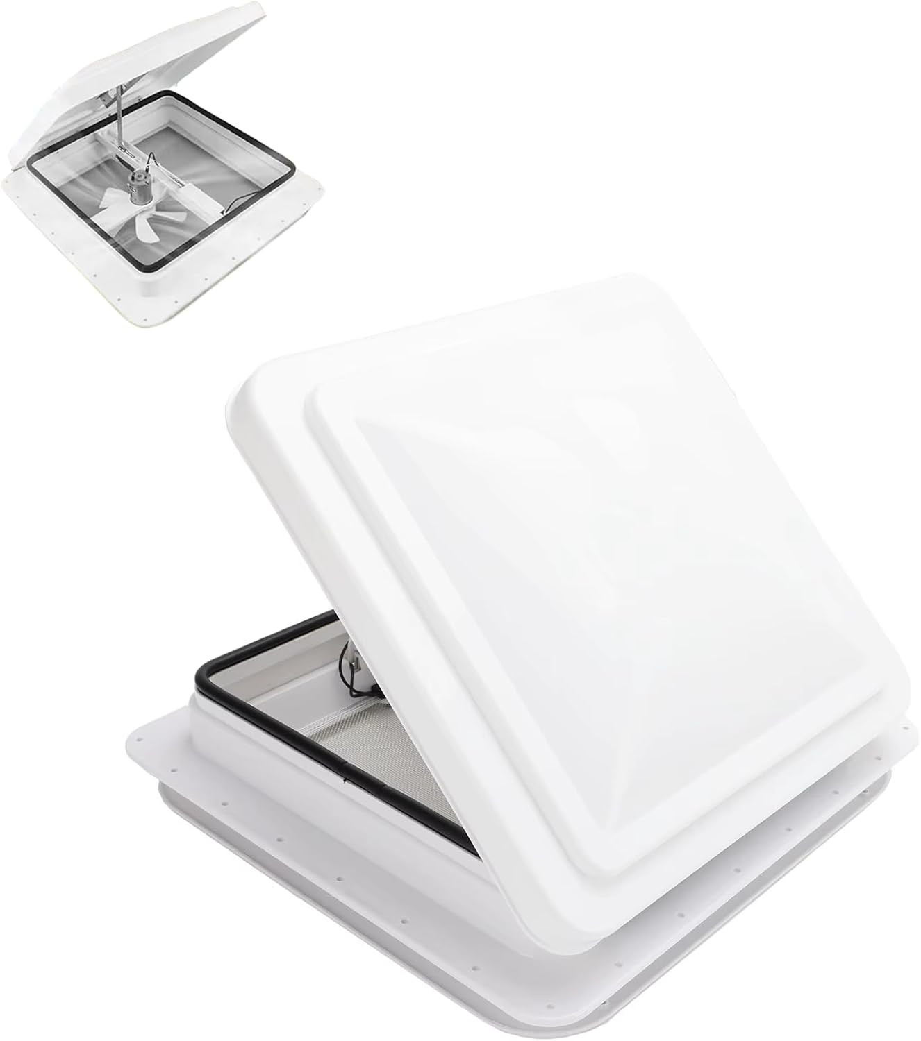 Oblò Camper 40x40 Manuale Bianco - Lucernario con Zanzariera Online