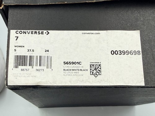 Converse Chuck Taylor All Star Lugged High Top Platform Sneaker Shoe Size 7 - Picture 2 of 9