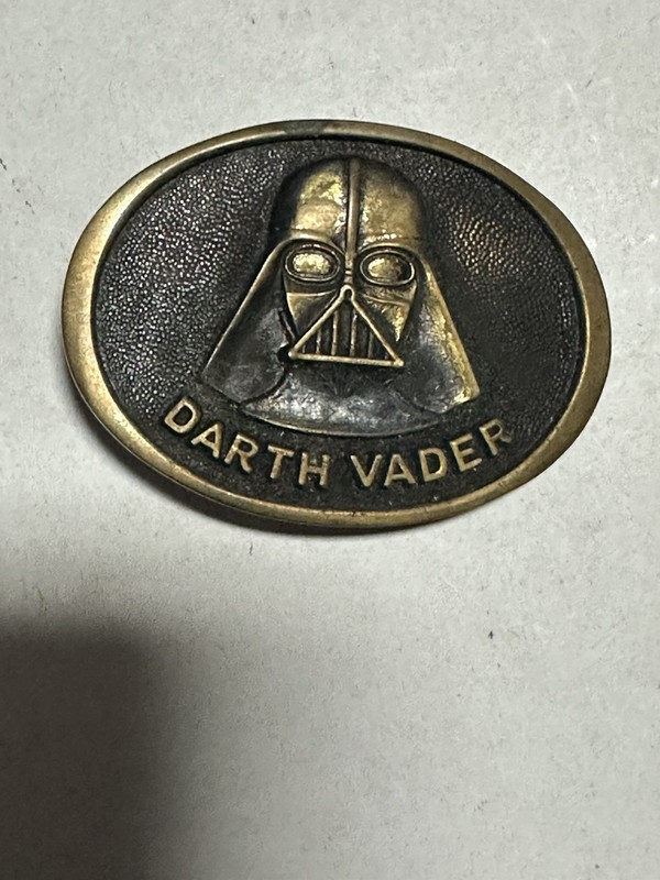 Star Wars Darth Vader Vintage Large Brass Black Metal Lee Belt Buckle Nice Shape