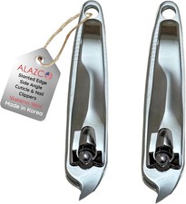 2 Slanted Edge Nail Clippers Cuticle Trimmer Side Angle Stainless Steel
