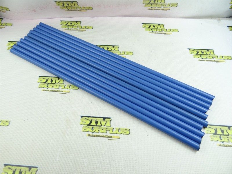 10 PIECES OF BLUE R-5500 RADEL MACHINABLE PLASTIC ROUND STOCK 1/2" X 20"