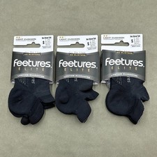 3 Pairs Feetures Women's Elite Light Cushion No Show Tab Socks Black Size S