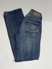 BKE Herren Blue Aiden Bootcut Jeans 28x32 with Whiskered Medium Wash Denim Hose