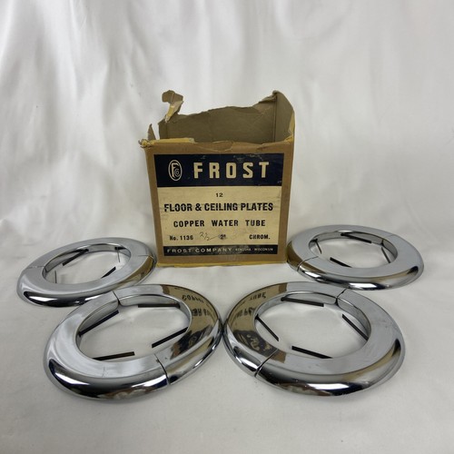 VTG 2.5" inch IPS Lot of 4 Chrome Split Pipe Spring Escutcheon Steel Ring Plates