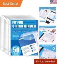 Acid-Free 50 Pack Top Loading Sheet Protectors for Clear Document Storage