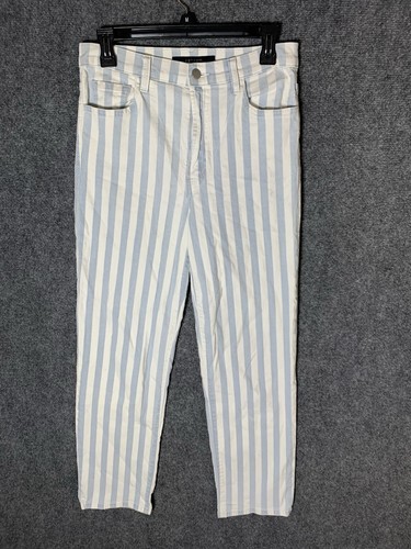 J BRAND Jules Striped High Rise Straight Leg Jeans Gr. 28 blau weiß gestreift - Bild 7 von 23