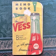 Vess Billion Bubble Beverages Advertising Memo Book Notepad, Soda Theme