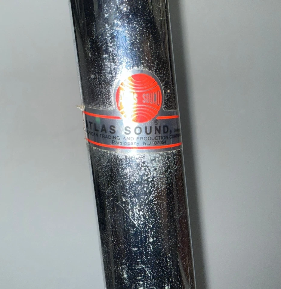 Atlas Sound Vintage Heavy Cast Iron Triangular Base Microphone Stand USA - Image 2 of 4